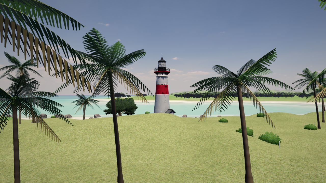 The lighthouse over the beach at Coral Cove